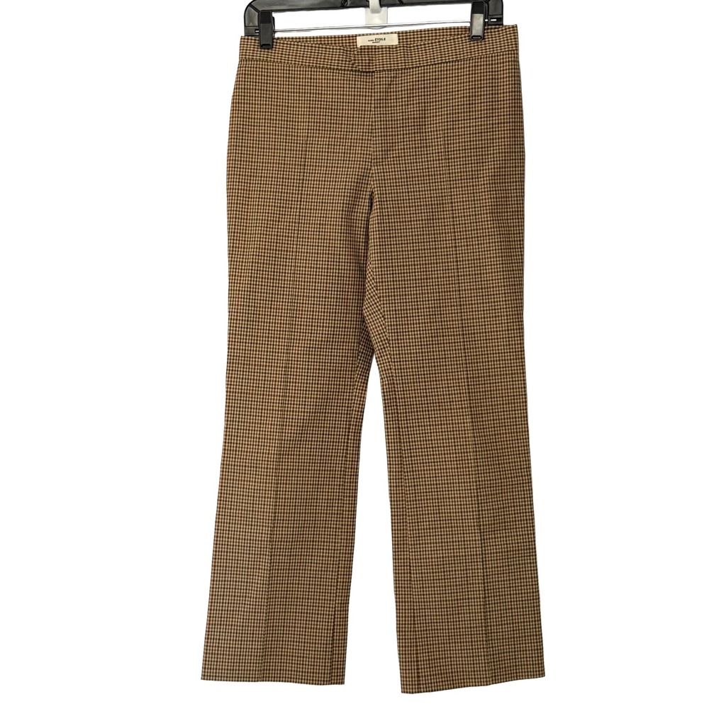 Isabel Marant Etoile Tan Plaid Nerys Cropped Trouser Pants - 36